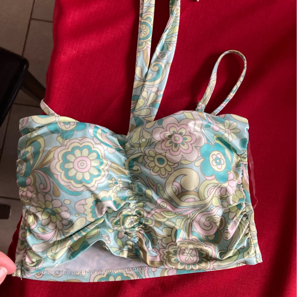 @ No Boundaries Small Blue Green Bikini Top